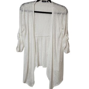 APT.9 Women's Cream Puff Sleeve Open Front Lightweight Shawl Cover Up Size S